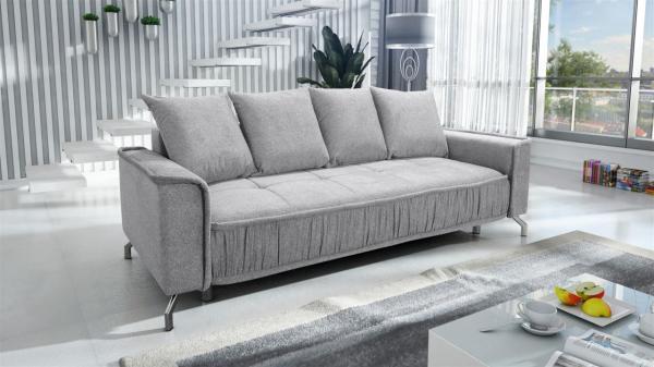 Schlafsofa Sofa 3-Sitzer FLORENCE Stoff Bubble Grau