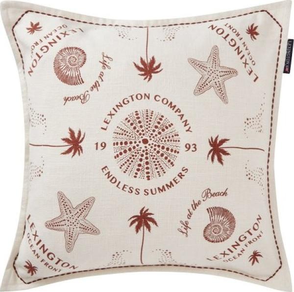 LEXINGTON Kissenbezug Bandana Printed Recycled Cotton White/Coconut (50x50) 12424109-1898-SH25