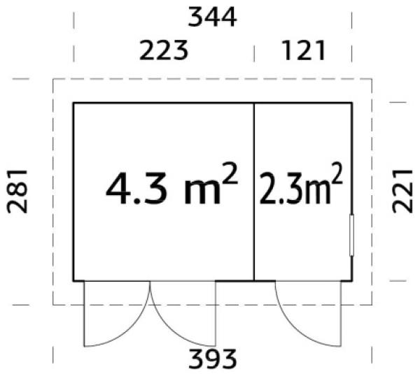 Palmako Gartenhaus Kalle 66 m² Gartenhaus aus Holz Holzhaus mit 88 mm Wandstärke Blockbohlenhaus