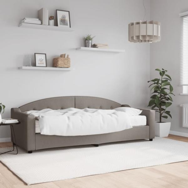 vidaXL Tagesbett mit Matratze Taupe 80x200 cm Stoff