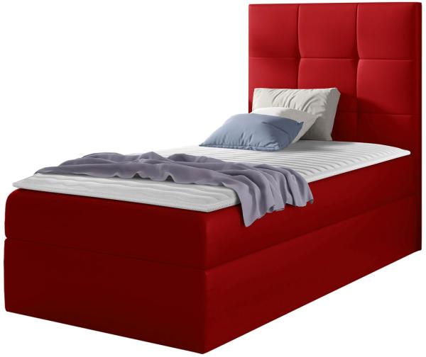 Boxspringbett 'Minvan 2' links rot 100 x 200 cm