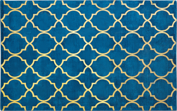 Teppich marineblau/gold 140 x 200 cm marokkanisches Muster YELKI