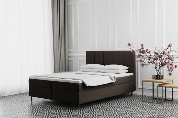 Boxspringbett Schlafzimmerbett MARAL 120x200cm in Stoff Monolith Dunkelbraun