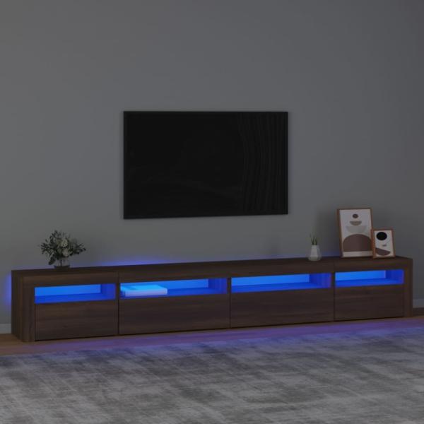 TV-Schrank mit LED-Leuchten Braun Eichen-Optik [3152753]