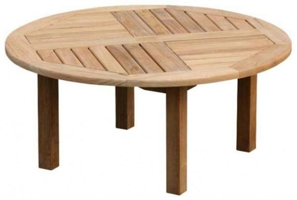 Couchtisch Verona rund Teak Massivholz - Tischhöhe 45 cm: 100 cm