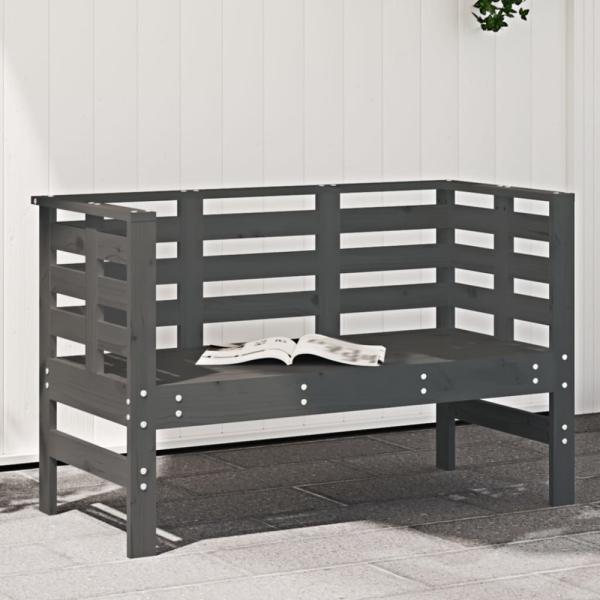 vidaXL Gartenbank Grau 111,5x53x71 cm Massivholz Kiefer