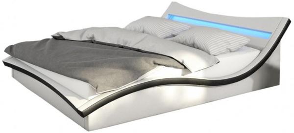 SalesFever Bett Polsterbett mit LED, Kunstleder, 140 x 200 cm