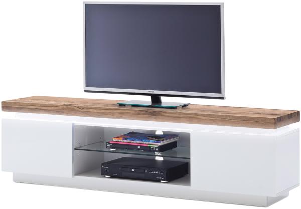TV-Board >Lisa< in Weiß matt aus Massivholz - 175x49x40cm (BxHxT)