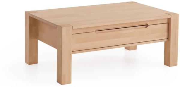 Couchtisch Tisch mit Schublade NALDO Eiche Massivholz 120x80 cm