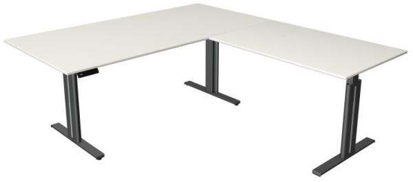 Kerkmann Schreibtisch Sitz-Stehtisch MOVE 3 elegant 200x100x72-120cm mit Anbauelement elektr. höhenverstellbar weiß