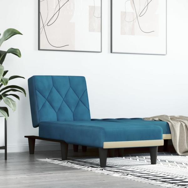 vidaXL Chaiselongue Blau Samt