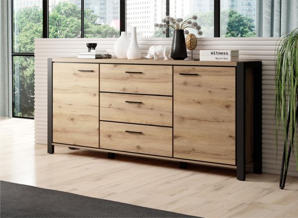 Sideboard Aktiv Kommode 180cm taurus schwarz matt