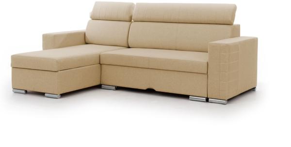 Ecksofa Schlafsofa Sofa CANTON in Stoff Liverpool Beige Ottomane Links