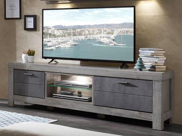 TV-Board >Gravesend< in Nickel matt aus MDF - 180x59x48cm (BxHxT)