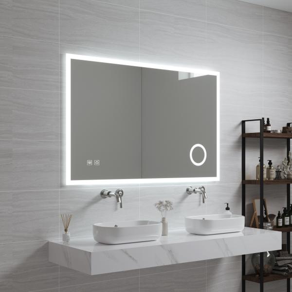 LED-Badspiegel Scafa 100x70 cm Weiß [pro. tec]