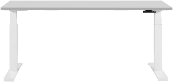 Schreibtisch elektrisch höhenverstellbar, Spanplatte Grau/ Weiß, 63-120 x 180 x 80 cm