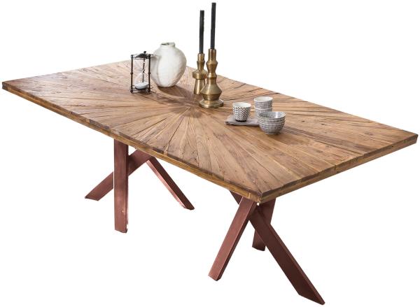 Sit Möbel Tische & Bänke Tisch 220x100 cm, Platte Teak natur, Gestell Metall antikbraun