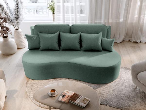 Schlafsofa Designersofa Sofa BIONA in Stoff Doha Grün