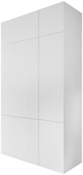 Kleiderschrank Fusbo 90 2D + 45 1D + Schrankaufsatz (Farbe: Weiß)