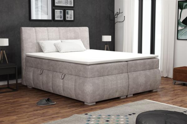 Boxspringbett Schlafzimmerbett VINCENZA 140x200cm in Stoff Preston