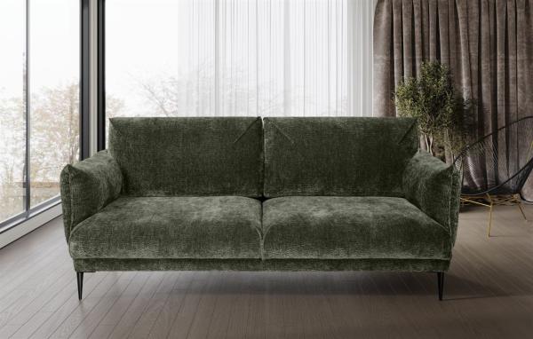 Sofa Designersofa MADISON 3-Sitzer in Stoff Dress Me Grün