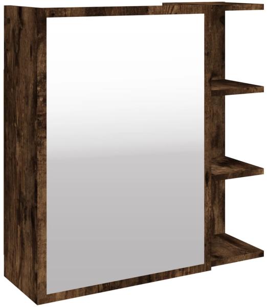 vidaXL Bad-Spiegelschrank Räuchereiche 62,5x20,5x64 cm Holzwerkstoff