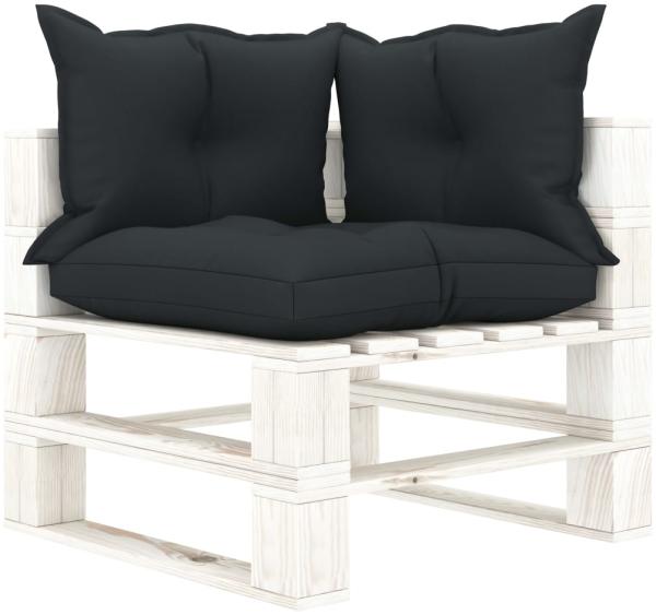 Garten-Palettensofa 2-Sitzer mit Anthrazit-Kissen Holz