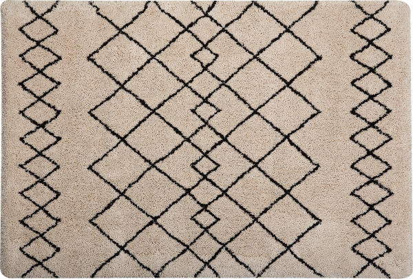 Teppich beige / schwarz 160 x 230 cm Shaggy HAVSA