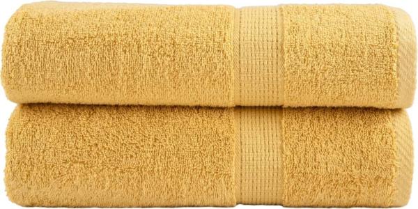 Premium-Badetücher 2 Stk. Golden 100x150 cm 600 g/m² Baumwolle 137287