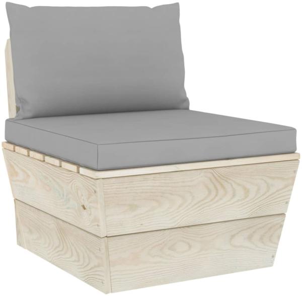 Palettensofa-Auflagen 2 Stk. Grau Stoff