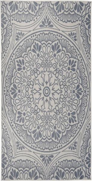 Outdoor-Teppich Flachgewebe 100x200 cm Blaues Muster