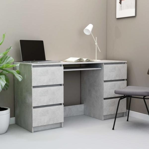 Schreibtisch, Spanplatte Betongrau, 140 × 50 × 77 cm