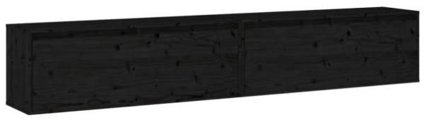 Wandschränke 2 Stk. Schwarz 100x30x35 cm Massivholz Kiefer