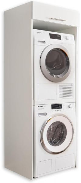 Waschküche LAUND Waschmaschinenschrank Überbau Weiß 68 x 200 x 68 cm