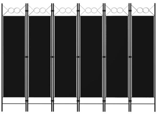 6-tlg. Raumteiler Schwarz 240 x 180 cm