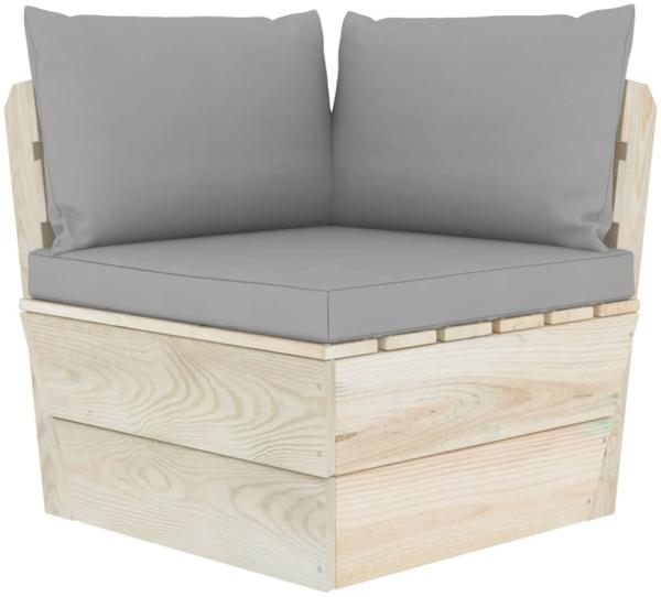 Palettensofa-Auflagen 3 Stk. Grau Stoff