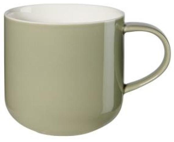 ASA Selection coppa Henkelbecher Khaki, Henkel Becher, Kaffeebecher, Tasse, Porzellan, Grün, 400 ml, 19100350