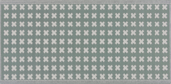Outdoor Teppich hellgrün 90 x 180 cm geometrisches Muster ROHTAK
