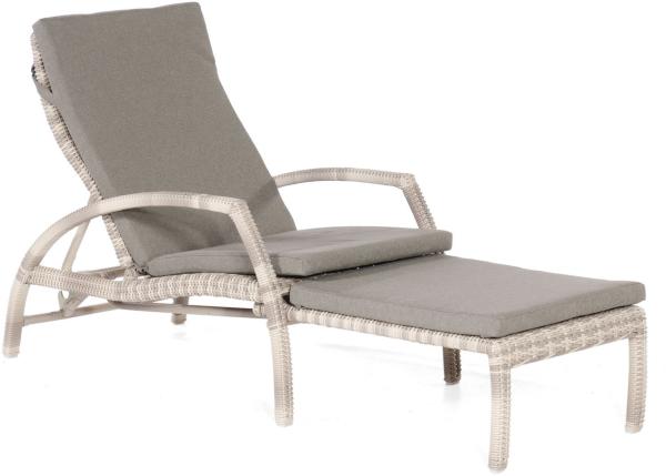 Sonnenpartner Sonnenliege Mauritius Aluminium mit Polyrattan white-coral Gartenliege mit Auflage