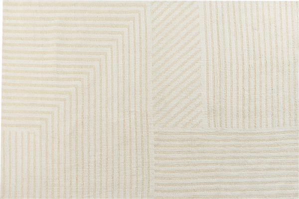 Teppich Wolle hellbeige 200 x 300 cm Steifenmuster ABEGUM