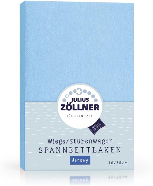 Julius Zöllner Spannbettlaken Jersey hellblau,40x90cm