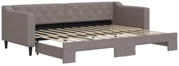 Tagesbett Ausziehbar Taupe 80x200 cm Stoff