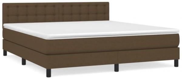 vidaXL Boxspringbett mit Matratze Dunkelbraun 160x200 cm Stoff