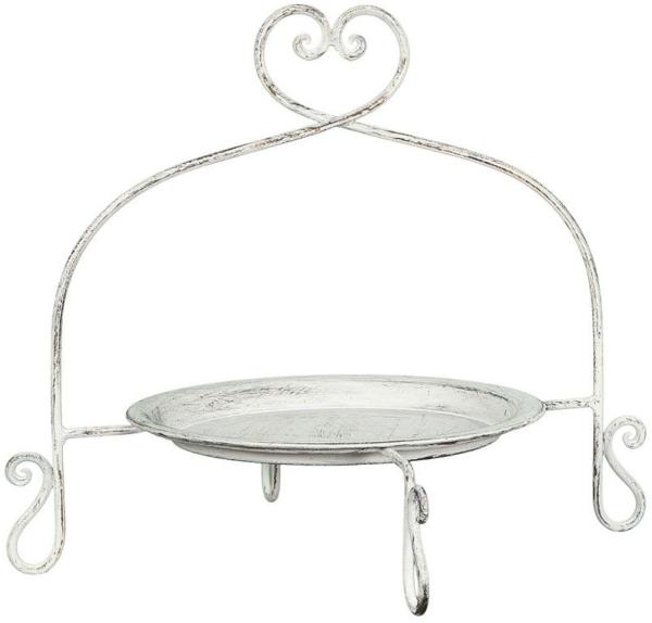 Deko Kuchen Teller Etagere Antik Weiß 40x40x32cm Tellerständer Metall Tischdeko