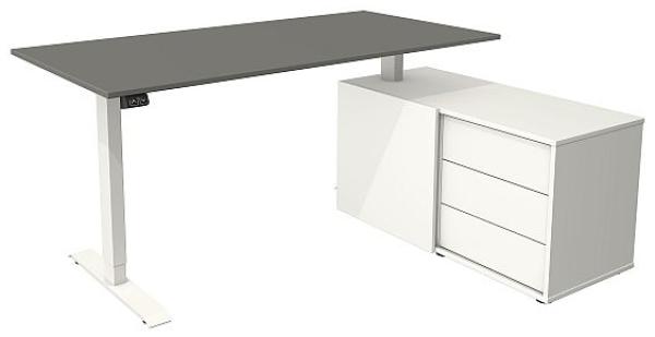Kerkmann Schreibtisch mit Sideboard MOVE 1 Gestell weiß grafit
