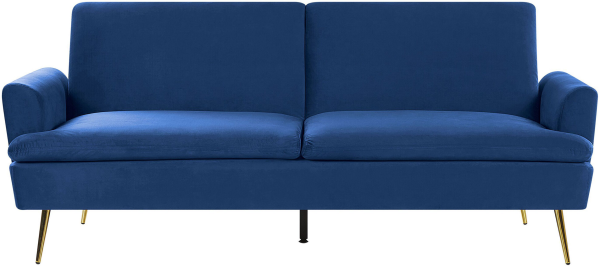 Schlafsofa 3-Sitzer Samtstoff marineblau VETTRE