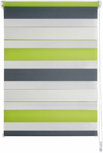 ondeco Doppelrollo Klemmfix Duo Rollo für Fenster ohne Bohren, Sonnenschutz Plisseerollo lichtdurchlässig und Blickdicht - Green-Grau - 90x160 cm