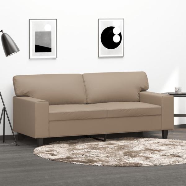 vidaXL 2-Sitzer-Sofa Cappuccino-Braun 140 cm Kunstleder