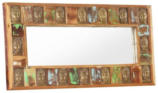 vidaXL Spiegel mit Buddha-Verzierung 110x50 cm Recyceltes Massivholz