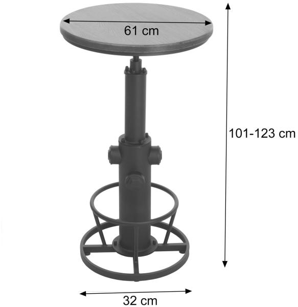 Set Bartisch + 2x Barhocker HWC-N17, Barstuhl Stehtisch höhenverstellbar drehbar Fußablage Industrial Holz ~ braun Bild 4
